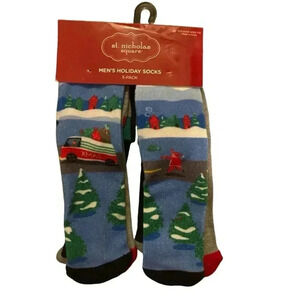 3 Pairs Men Holiday Christmas Socks Size 7-12